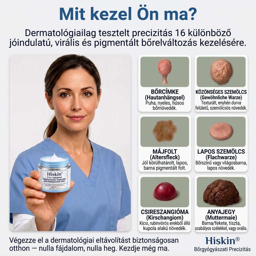 𝐇𝐢𝐬𝐤𝐢𝐧® 2 az 1-ben fejlett, fájdalommentes és hegmentes bőrmegújító krém – bőrkinövések, szemölcsök és látható bőrhibák ellen